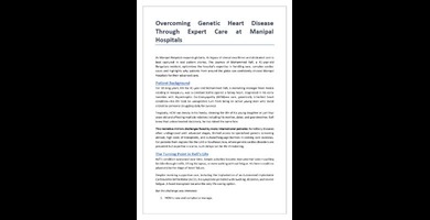 Overcoming Genetic Heart Disease Through Expert Care at Manipal Hospitals